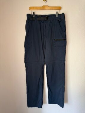 NWT BC Clothing Men’s Convertible Cargo Pants Navy Hiking Zip Off size 30 x 34